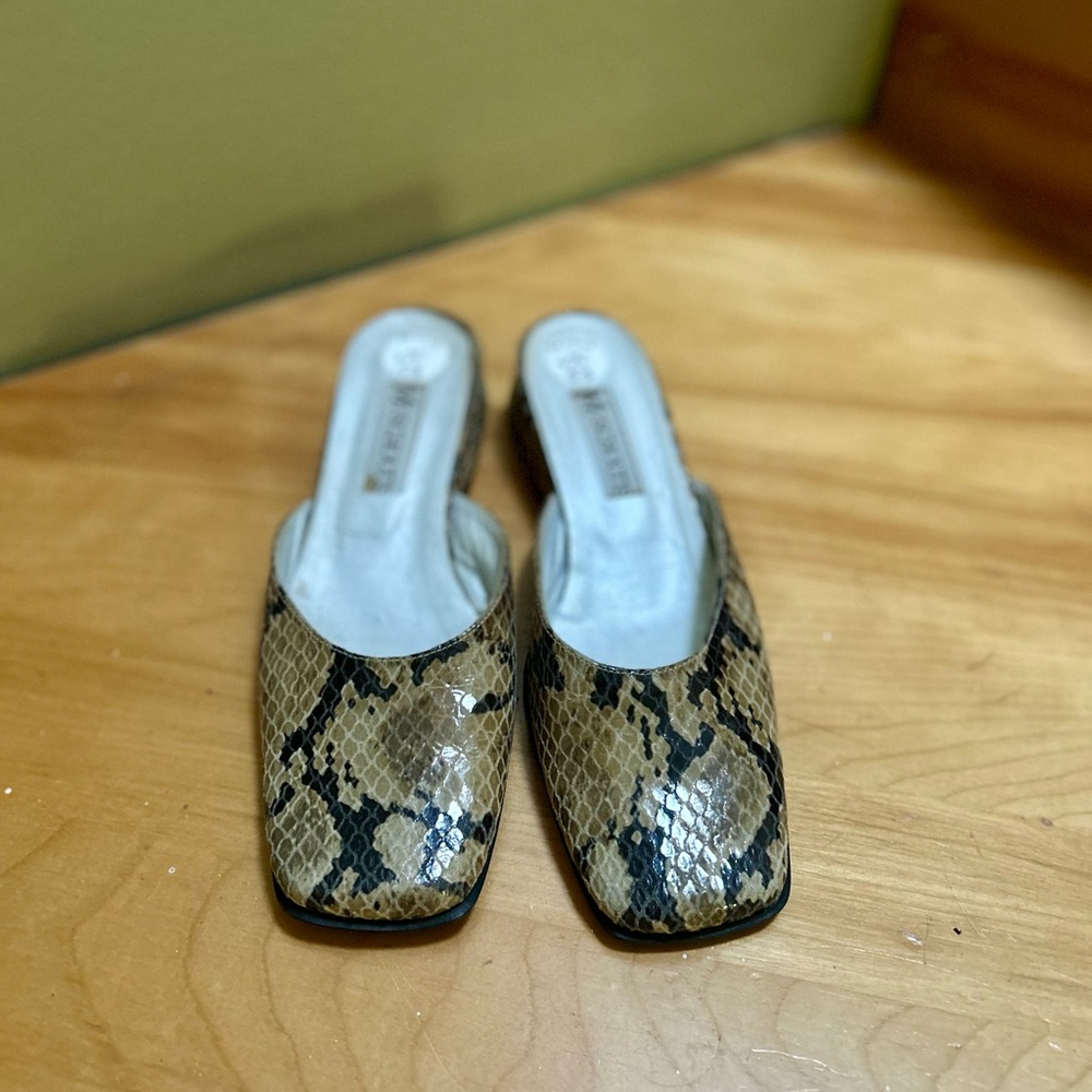 Snakeskin Mules